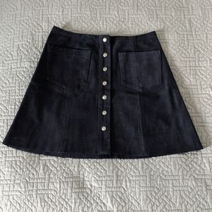Reformation suede navy mini skirt